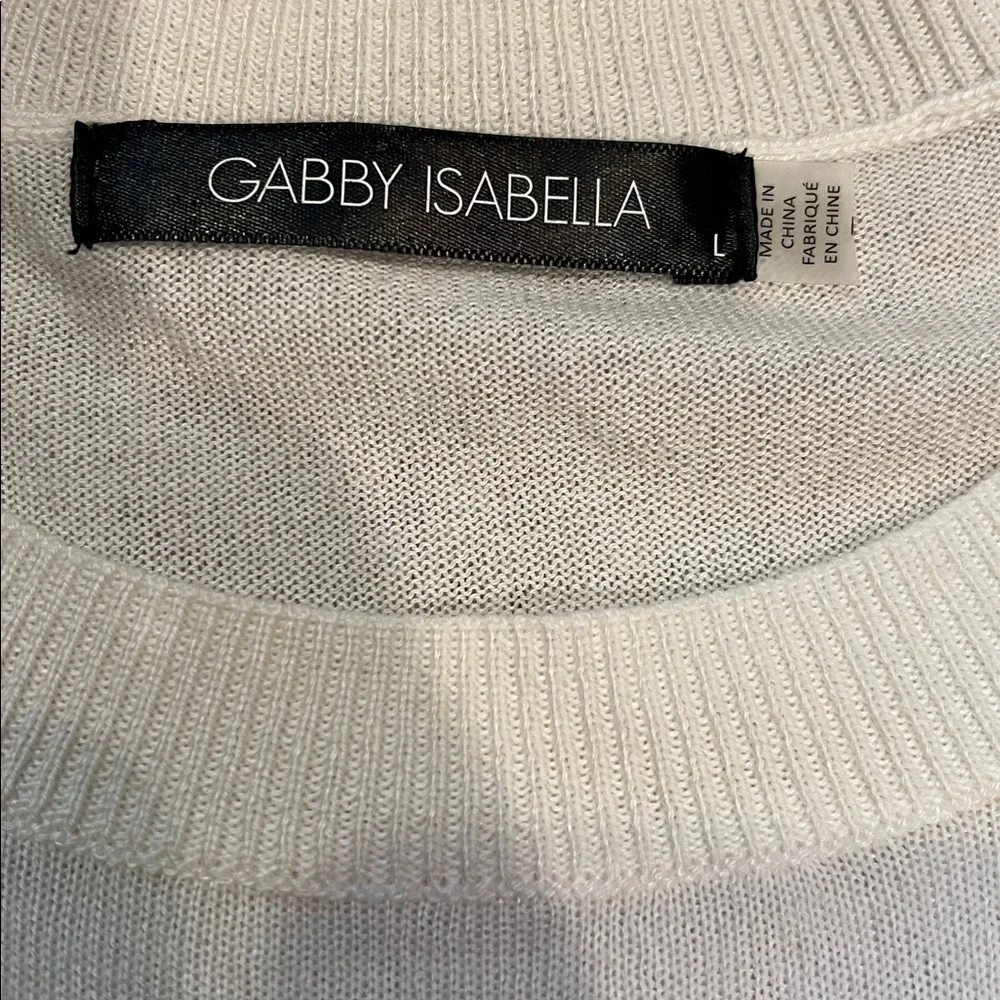 Gabby Isabella Wool Blend Light-Weight Heart Sweater. - Picture 6 of 8